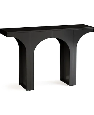 Tribesigns 47 Inches Console Table, Black Entryway Table, Modern Hallway Table, Sofa Table with Arch Base, Unique Foyer Table, Behind Couch Table, Woo