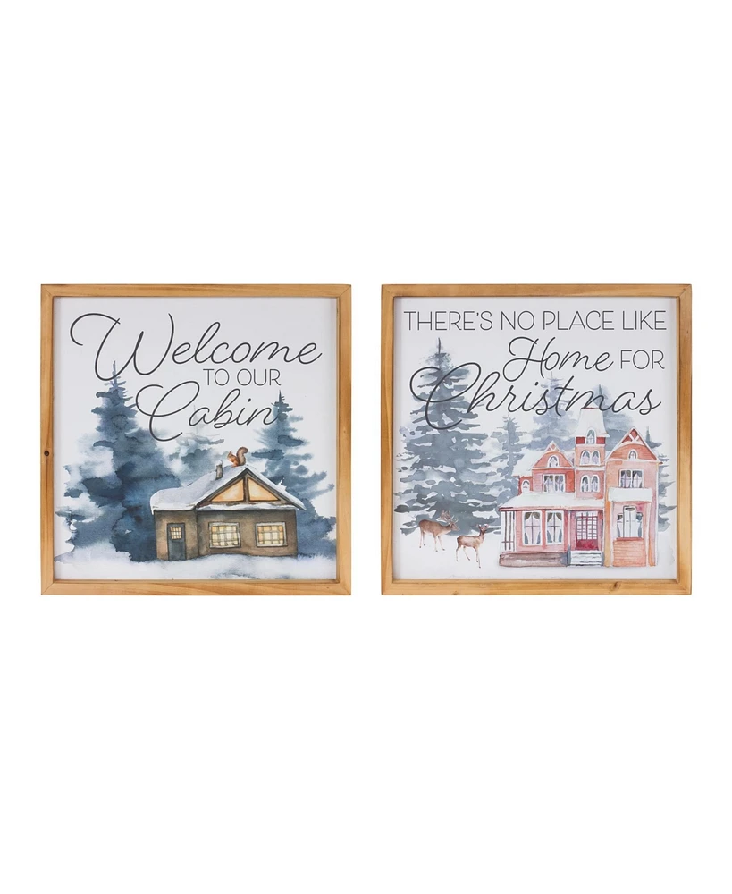 Slickblue Welcome Home Holiday Wall Art (Set of 2)