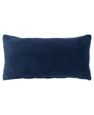 Ihi Home Plain Velvet Pillow, Navy, 14"x 24"