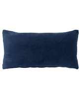 Ihi Home Plain Velvet Pillow, Navy, 14"x 24"