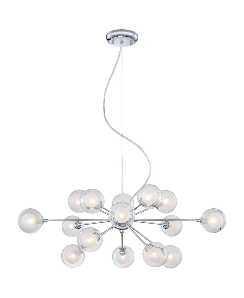 Possini Euro Design Spheres Chrome Sputnik Chandelier 30" Wide Mid Century Modern Glass Ball Halogen 15