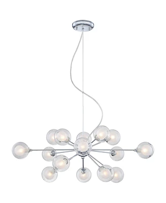 Possini Euro Design Spheres Chrome Sputnik Chandelier 30" Wide Mid Century Modern Glass Ball Halogen 15