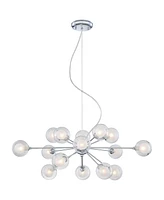 Possini Euro Design Spheres Chrome Sputnik Chandelier 30" Wide Mid Century Modern Glass Ball Halogen 15