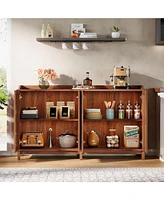 Tribesigns Sideboard Buffet Cabinet, 57" Farmhouse Storage Cabinet with Shutter Doors and Adjustable Shelf, Freestanding Storage Cabinet for Dining Ro
