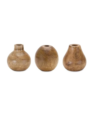 Slickblue Natural Wood Bud Vase (Set of 3)