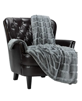 Chanasya Premium Luxurious Soft Faux Frost Tip Fur & Velvety Mink Throw Blanket - Super Cozy for Sofa Chair Couch Bed Living Room