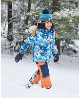 Deux par Toddler Boys Two Piece Snowsuit Burnt Orange With Printed Glaciers - Toddler|Child