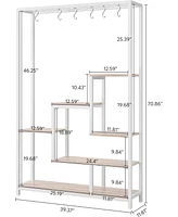 Tribesigns Plant stand 5 levels, 180 cm high indoor plant stand, metal flower shelf with 10 S-hanging hooks, flower stand for multiple plants, bonsai