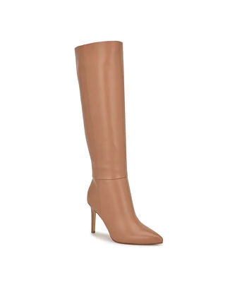 Nine West Women's Richy Wide Calf Pointy Toe Knee High Dress Boots