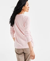 Style & Co Women's Cotton Long Sleeve Ruffled Top, Created for Macy's