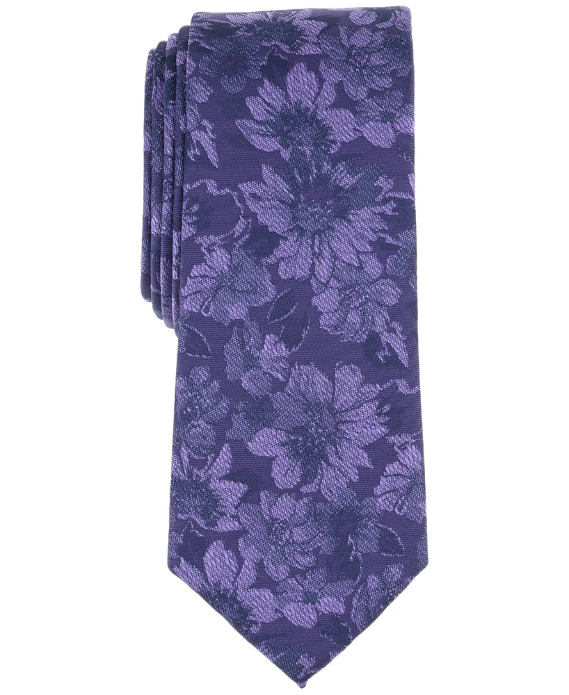 Bar Iii Men's Amber Skinny Floral Tie, Created for Macy's