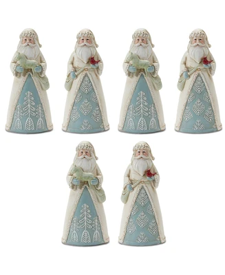 Slickblue Winter Santa Figurine Set of 6 for Seasonal Decor