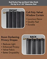 Colt Room Darkening Velvet Curtain Panel Pair, 37"W x 63"L