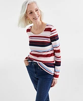 Style & Co Petite Long-Sleeve Scoop-Neck Top, Created for Macy's