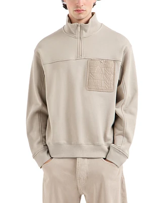 A|X Armani Exchange Men's Quarter-Zip Long-Sleeve Sweatshirt