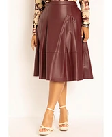 Eloquii Plus Faux Leather Full Midi Skirt