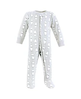 Hudson Baby Baby Boys Cotton Sleep and Play, Mint Gray Milk And Cookies, Months