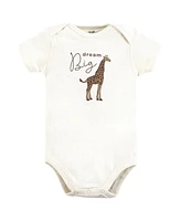 Touched by Nature Baby Boys Organic Cotton Bodysuits, Classic Safari