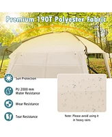 Costway Screen Dome Camping Tent for 6-8 People with 4-Side Mesh Walls Carrying Bag