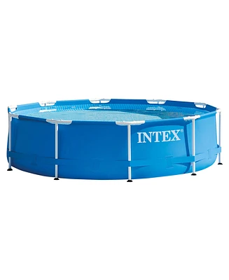 Intex 10 Foot x 30 Inch Above Ground Round Swimming Pool, (Pump Not Included)