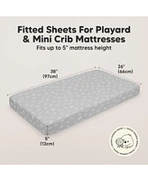 Mini Crib Sheets for Baby Girls, Boys, 2-Pack Soothe Pack and Play Fitted, Organic N Mattress Sheet