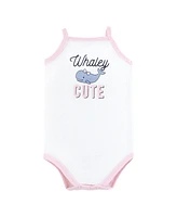 Hudson Baby Baby Girls Cotton Sleeveless Bodysuits, Whaley Cute