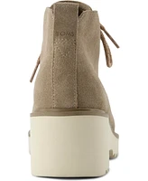 Toms Women's Maude Suede Lace Up Wedge Booties