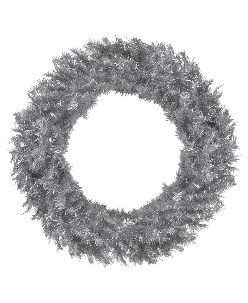 Northlight 36" Silver Tinsel Artificial Christmas Wreath Unlit