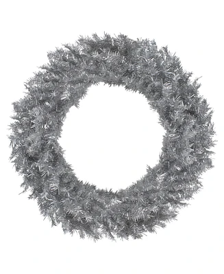 Northlight 36" Silver Tinsel Artificial Christmas Wreath Unlit