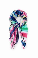 Desigual Women's Multicolour pleated rectangular foulard