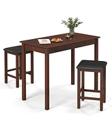 Slickblue 3-Piece Bar Table Set Dining and 2 Stools