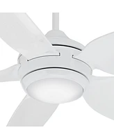 Casa Vieja 52" Del Diego Modern Indoor Outdoor Ceiling Fan 5 Blade Led Light Remote Control White Finish Blades Bedroom Patio Living Room Kitchen Porc