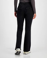 Tinseltown Juniors' High-Rise Button-Front Flare-Leg Jeans