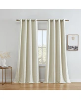 Hlc.me Camden Fashion 100% Blackout 2 Layer Winter Heat Blocking Thermal Insulated Energy Savings Window Curtain Drapery Grommet Panels for Office & B