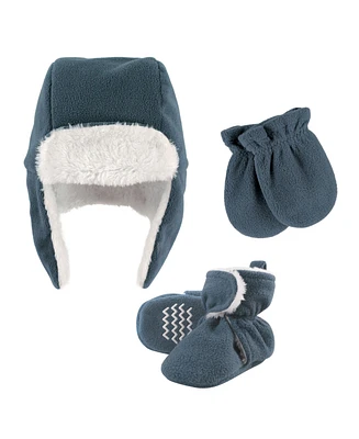 Hudson Baby Boys Trapper Hat, Mitten and Bootie Set