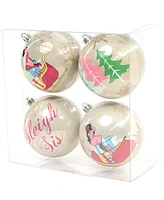 Black Paper Party Sleigh Sis Ornament, 4Piece