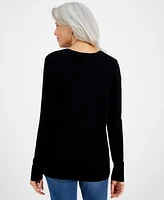 Style & Co Women's Long Sleeve Crewneck Sweater, Created for Macy's