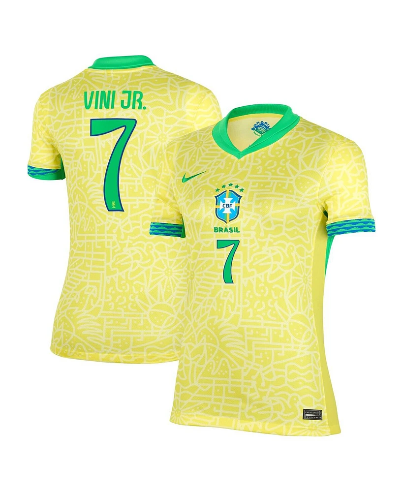 Nike Women's Vini Jr. Yellow Brazil National Team 2024 Home Replica Jersey