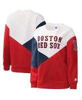 Starter Women's White/Red Boston Red Sox Shutout Pullover Sweatshirt