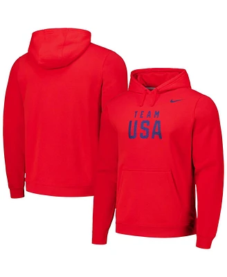 Nike Men's Red Team Usa Club Fleece Pullover Hoodie