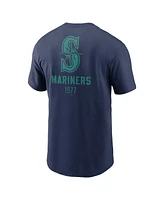 Nike Men's Navy Seattle Mariners Large Logo Back Stack T-Shirt