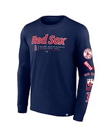 Fanatics Men's Navy Boston Red Sox Strike the Goal Long Sleeve T-Shirt