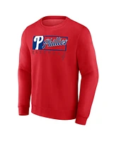 Fanatics Men's Red Philadelphia Phillies Focus Fleece Pullover Sweatshirt