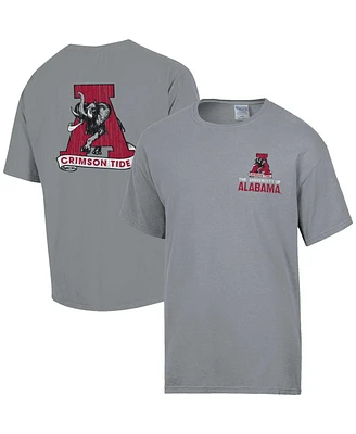 Men's Comfort Wash Graphite Alabama Crimson Tide Vintage-like Logo T-Shirt