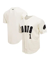 Pro Standard Men's Jalen Hurts Cream Philadelphia Eagles Name Number Triple Tonal Button-Up Baseball Jersey