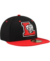 New Era Men's Black/Red Lansing Lugnuts Authentic Collection 59FIFTY Fitted Hat