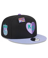 New Era Men's Black/Purple Kansas City Monarchs Grape Big League Chew Flavor Pack 9FIFTY Snapback Hat