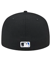 New Era Men's Black Toronto Blue Jays Checkered Undervisor 59FIFTY Fitted Hat