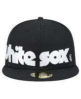 New Era Men's Black Chicago White Sox Checkered Undervisor 59FIFTY Fitted Hat