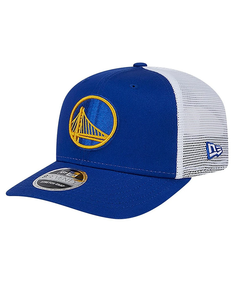 New Era Men's Royal/White Golden State Warriors Trucker 9SEVENTY Coolera Stretch-Snap Hat